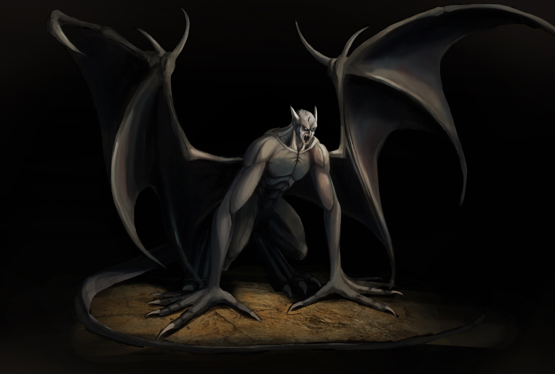 A winged gargoyle from the saga, drawn by William F. Willavize
